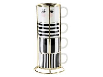 ESPRESSO MUGS SET 4 TAZZE IN RACK BAHNE E CO  APS A/S