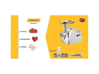 DUETTO 3 IN UNO, TRITACARNE, PASSAPOMODORO, GRATTUGIA 500W R.G.V.  S.R.L.