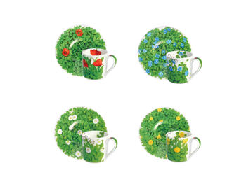 PRATI ITALIANI SET 4 TAZZA ESPRESSO & PIATTINO TAITU  S.R.L.