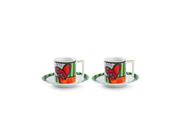 BRITTO SET 2 TAZZE CAPPUCCINO CON PIATTINO BRITTO CUORE EGAN