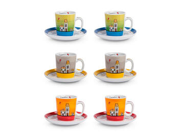 LE CASETTE SET 6 TAZZE CAFFE CON PIATTO EGAN