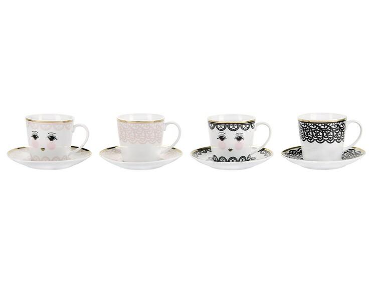 LACE COFFEE SET 4 TAZZE BAHNE E CO  APS A/S
