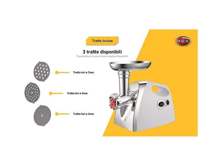 DUETTO 3 IN UNO, TRITACARNE, PASSAPOMODORO, GRATTUGIA 500W R.G.V.  S.R.L.