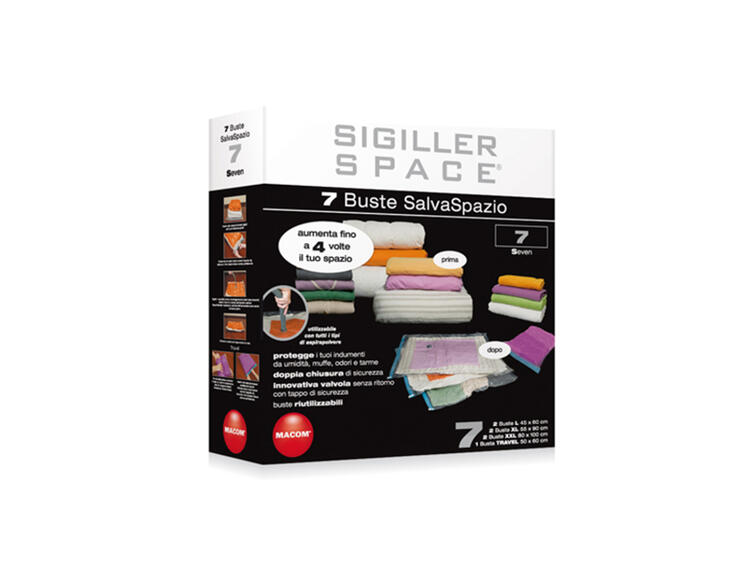 SIGILLER SPACE 7 CONFEZIONI  7 SACCHETTI SOTTOVUOTO MACOM S.R.L.