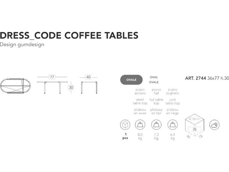 TAVOLINO DRESS CODE OVALE SCAB GIARDINO S.P.A.