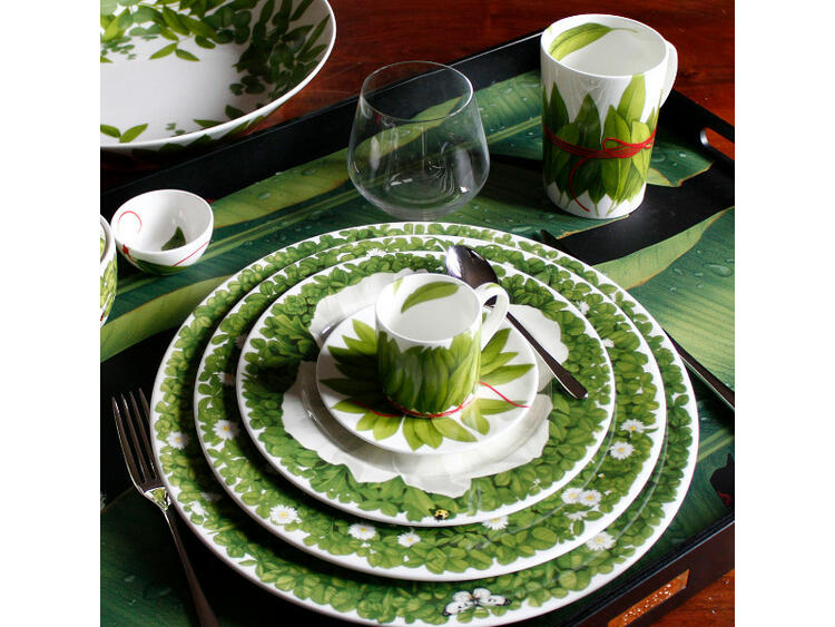 FIL ROUGE FOGLIE SET TAZZA ESPRESSO & PIATTINO TAITU  S.R.L.