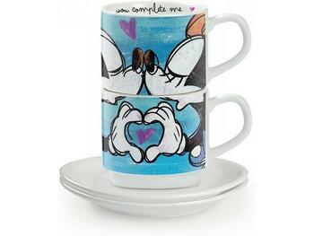 SET 2 TAZZE CAFFÈ IMPILABILI MICKEY MOUSE EGAN
