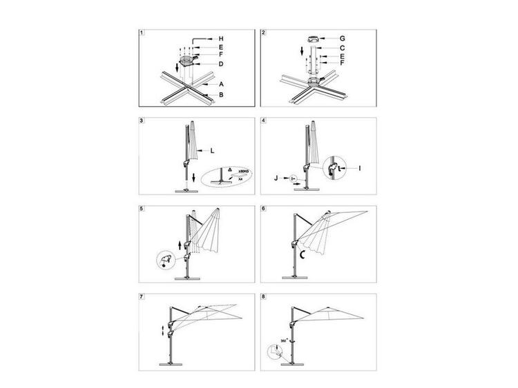 OMBRELLONE ALLUMINIO MONTANA 3X3 PALO LATERALE VACCHETTI GIUSEPPE S.P.A.